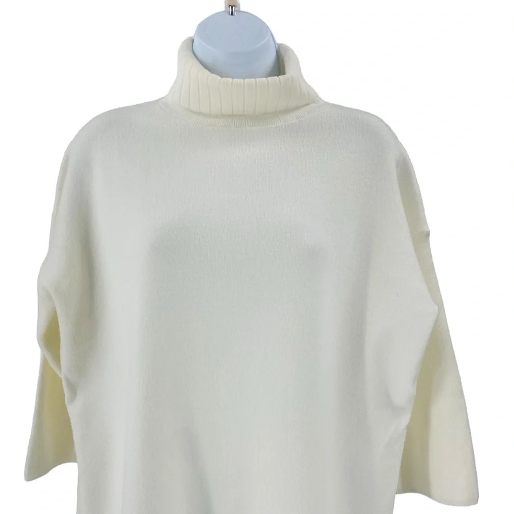 Pomander Place | NEW Winter White Vivianne Turtleneck Sweater Mini Dress Size S - Picture 5 of 11
